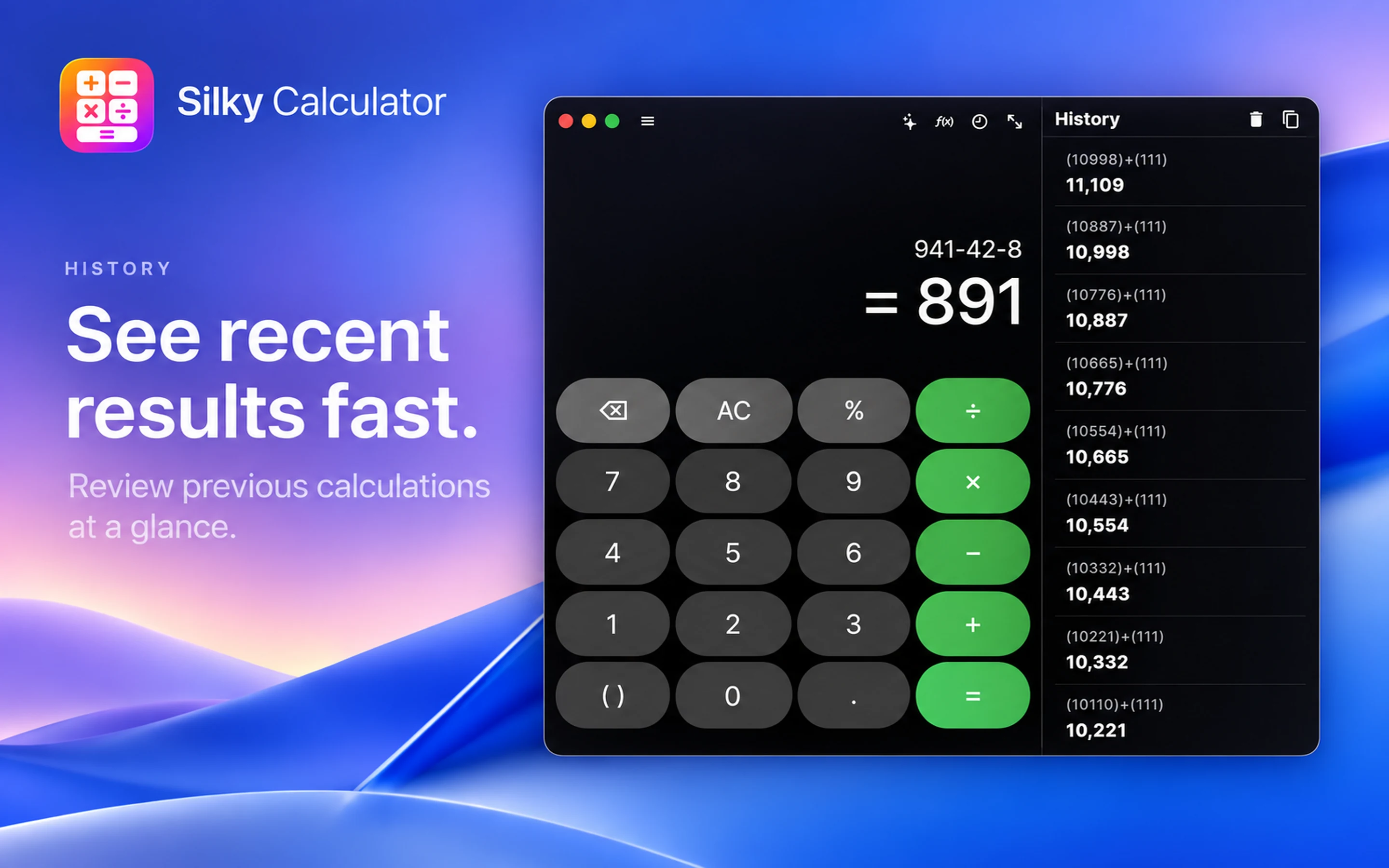 See recent results fast.