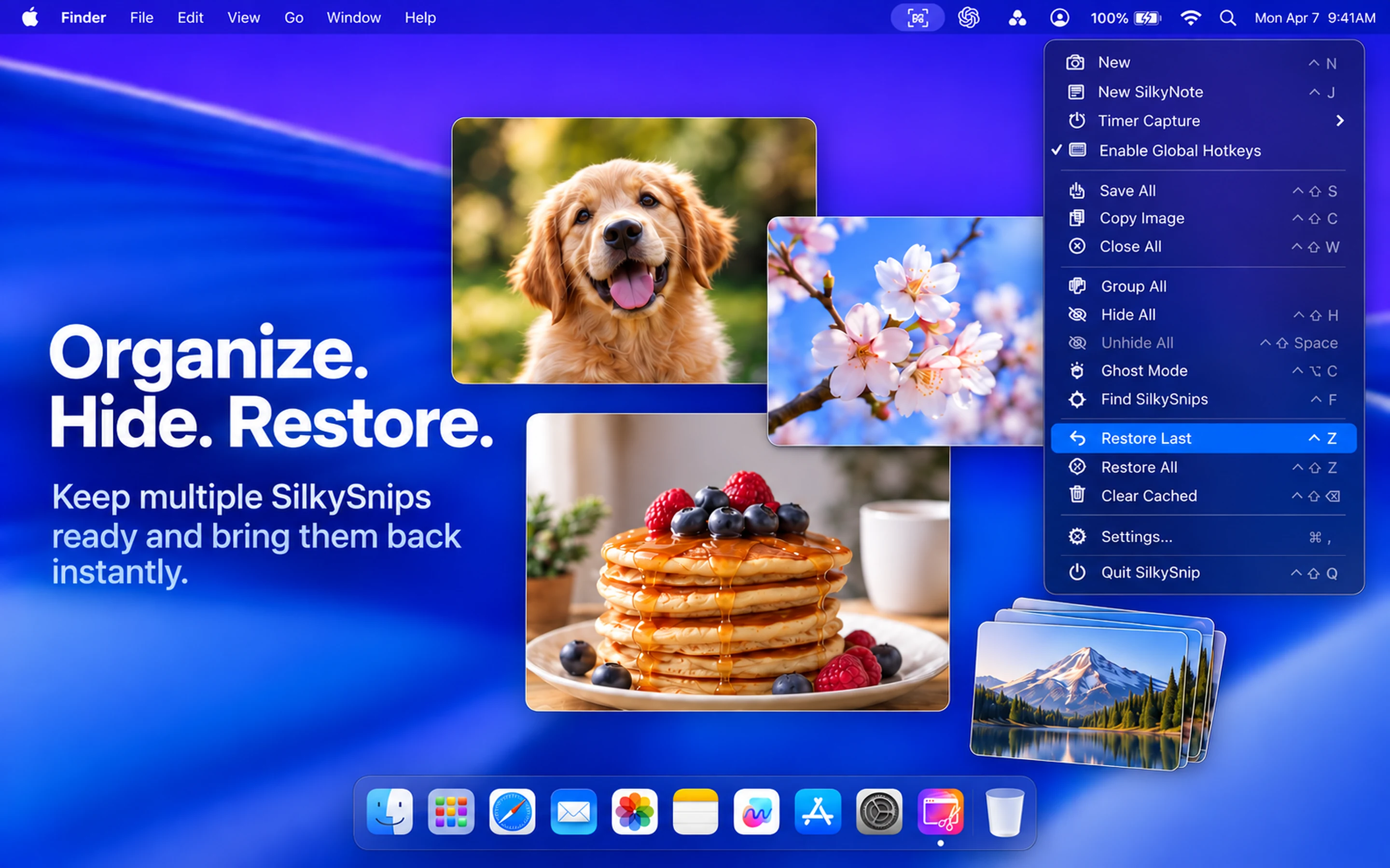 Organize. Hide. Restore.